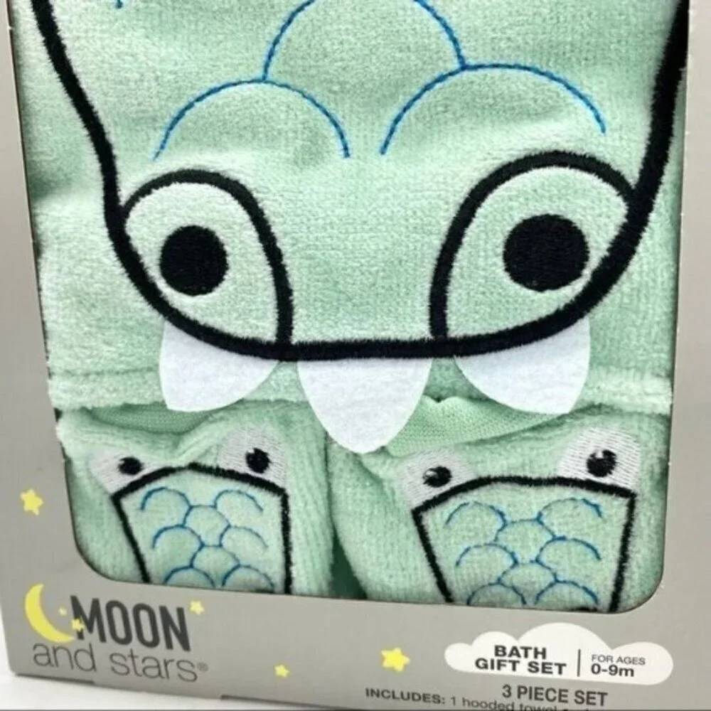 Alligator Crocodile Hooded Bath Towel Gift Set New